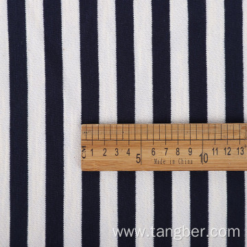 Black White Stripe Hoodie French Terry Fabric